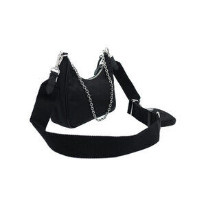 Prada Saffiano Chain Leather Bag ReEdition Black Shoulder 2005